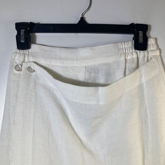 Womens Eskandar Bergdorf Goodman Asymmetrical Wrap Linen Maxi Skirt White 6/8 NW - Picture 3 of 15